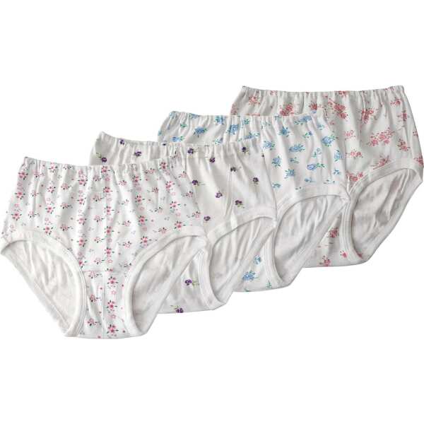 4x Damen Slips Unterhosen Unterwäsche Baumwolle, Blumen/52/54