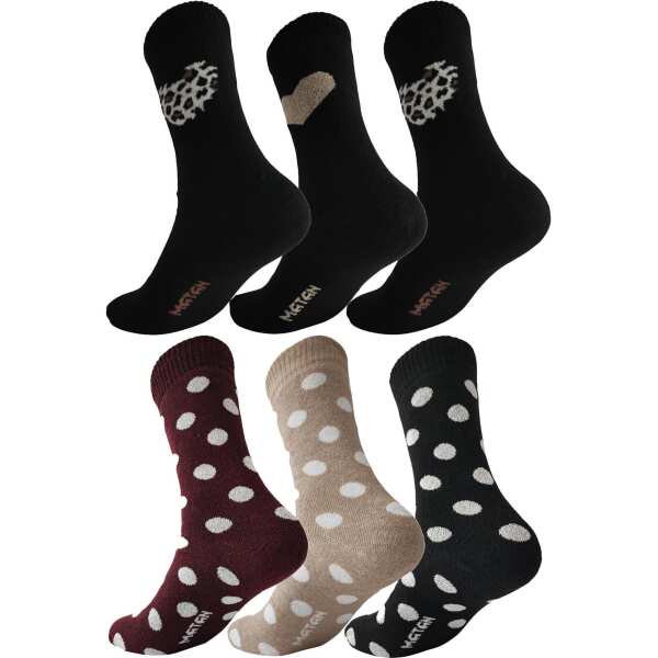 3 Paar Damen Thermo Winter Socken Vollfrottee Warm Baumwolle;