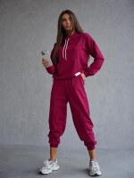 Damen Freizeitanzug Hausanzug Jogginganzug, Bordo/S/36