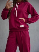 Damen Freizeitanzug Hausanzug Jogginganzug, Bordo/S/36