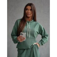 Damen Freizeitanzug Hausanzug Jogginganzug, Khaki/S/36