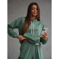 Damen Freizeitanzug Hausanzug Jogginganzug, Khaki/S/36