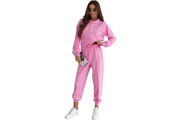 Damen Freizeitanzug Hausanzug Homewear Jogginganzug,  Rosa/M/38