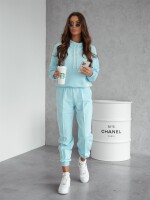 Damen Freizeitanzug Hausanzug Homewear Jogginganzug,  Türkis/XL/42