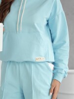 Damen Freizeitanzug Hausanzug Homewear Jogginganzug,  Türkis/XL/42