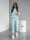 Damen Freizeitanzug Hausanzug Homewear Jogginganzug,  Türkis/XL/42