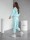 Damen Freizeitanzug Hausanzug Homewear Jogginganzug,  Türkis/XL/42