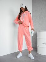 Damen Nicki Jogginganzug mit Kapuze Freizeitanzug; Aprikose/L/XL