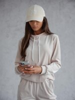 Damen Nicki Hoodie Jogginghose Freizeitanzug Homewear,  Beige/L/XL