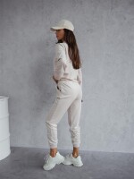 Damen Nicki Hoodie Jogginghose Freizeitanzug Homewear,  Beige/L/XL