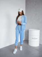 Damen Nicki Freizeitanzug Homewear Loungewear, Hellblau/L/XL