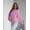 Damen Sweatjacke Premium Baumwolljacke Bomberjacke mit Reißverschluss, Rosa/S/M 36/38