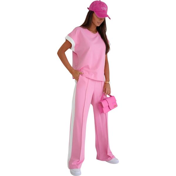 Damen Jogginganzug Freizeitanzug mit Sweatshirt Baumwoll-Trainingsanzug; Rosa/M/38
