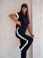 Damen Jogginganzug Freizeitanzug mit Sweatshirt Baumwoll-Trainingsanzug; Schwarz/S/36