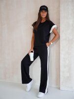 Damen Jogginganzug Freizeitanzug mit Sweatshirt Baumwoll-Trainingsanzug; Schwarz/S/36
