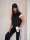 Damen Jogginganzug Freizeitanzug mit Sweatshirt Baumwoll-Trainingsanzug; Schwarz/S/36