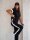 Damen Jogginganzug Freizeitanzug mit Sweatshirt Baumwoll-Trainingsanzug; Schwarz/S/36