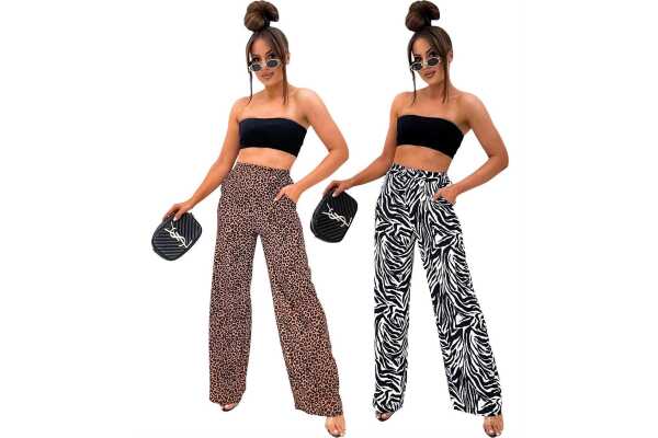 Trendige Damenhose mit Animal Print – Weit geschnitten & super bequem
