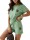 Damen Jogginganzug  Zweiteiler Homewear – Kurzarmshirt & Shorts Khaki/M/38