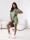 Damen Jogginganzug  Zweiteiler Homewear – Kurzarmshirt & Shorts Khaki/M/38