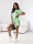 Damen Jogginganzug  Zweiteiler Homewear – Kurzarmshirt & Shorts Mintgrün/S/36