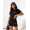 Damen Jogginganzug  Zweiteiler Homewear – Kurzarmshirt & Shorts Schwarz/S/36