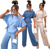 Set aus Hose und Bluse im Leinen-Look – Elegantes...