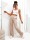 Damen High-Waist Stoffhose mit weitem Bein und Stretchbund Beige/XL/42