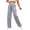 Damen High-Waist Stoffhose mit weitem Bein und Stretchbund Grau/XL/42