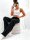 Damen High-Waist Stoffhose mit weitem Bein und Stretchbund Schwarz/L/40