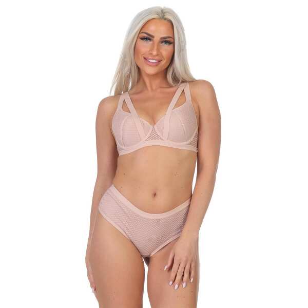 Damen Zweiteiliges Mesh-Dessous, Nude/75 (M)/C