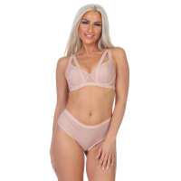 Damen Zweiteiliges Mesh-Dessous, Nude/85 (XL)/C