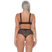 Damen Zweiteiliges Mesh-Dessous, Schwarz/85 (XL)/C