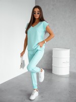 Damen Freizeitanzug Jogginganzug Baumwoll-Trainingsanzug Homewear, Türkis/S/36
