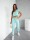 Damen Freizeitanzug Jogginganzug Baumwoll-Trainingsanzug Homewear, Türkis/S/36