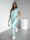 Damen Freizeitanzug Jogginganzug Baumwoll-Trainingsanzug Homewear, Türkis/S/36