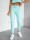 Damen Freizeitanzug Jogginganzug Baumwoll-Trainingsanzug Homewear, Türkis/S/36
