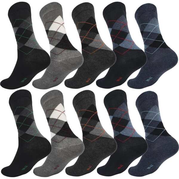 10× Herren Socken Komfortbund – 80% Baumwolle – Alltag & Sport – Mehr-Pack