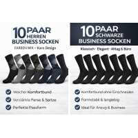10 Paar Herren Business Socken – Komfortbund...