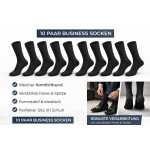 10 Paar Herren Business Socken – Komfortbund – 80% Baumwolle – Schwarz oder Karo Mix