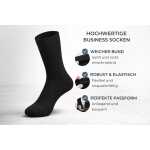 10 Paar Herren Business Socken – Komfortbund – 80% Baumwolle – Schwarz oder Karo Mix