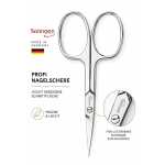 Solingen Nagelschere gehärteter Stahl Extra scharf mit gebogener Schneide Echt-Leder Etui
