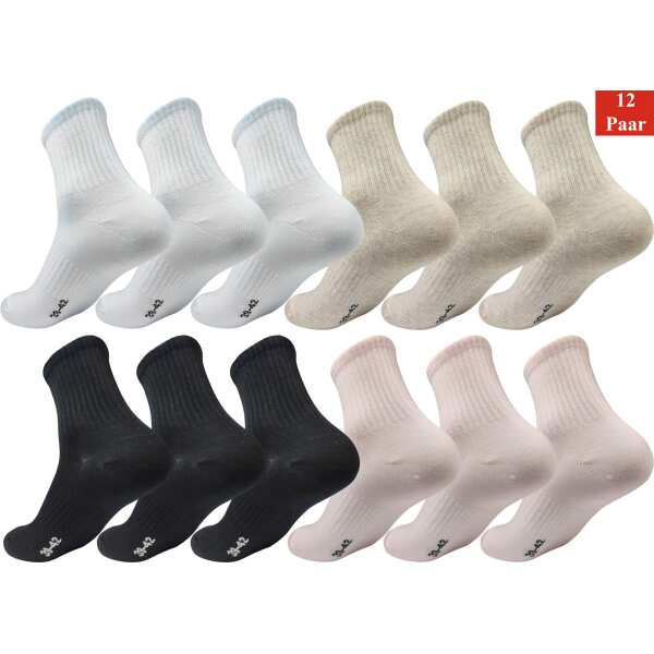 12 Paar Damen Sport Sneaker Socken Quarter Socks Kurzsocken Halbsocken