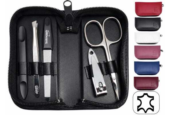 5-tlg Maniküre-Set aus Echtleder – Made in Germany | Solingen Instrumente im Etui