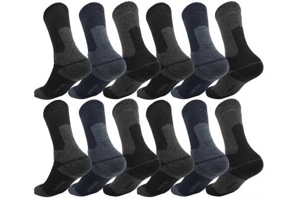 12 Paar Herren Thermo Winter Socken Vollfrottee Warm Baumwolle; 12er Mix1/43-46