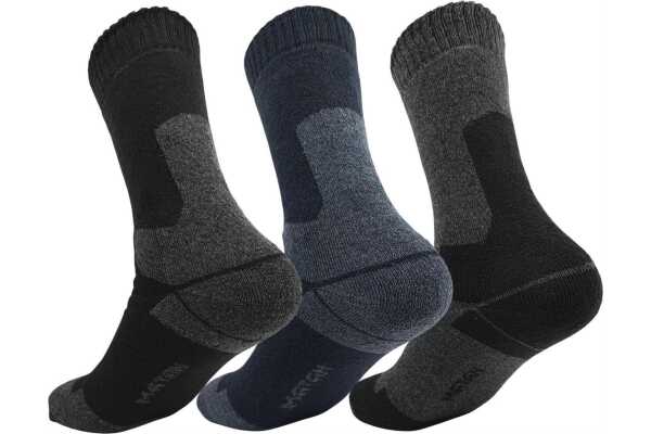 12 Paar Herren Thermo Winter Socken Vollfrottee Warm Baumwolle; 3er Mix1/43-46