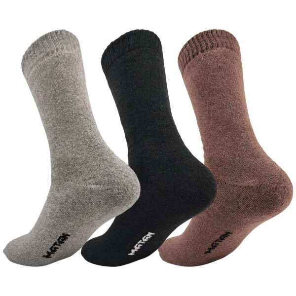 Herren Thermo Winter Socken Vollfrottee Warm Baumwolle; 3er, Mix2/43-46