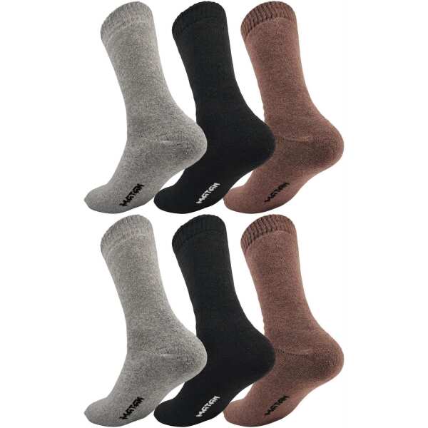 Herren Thermo Winter Socken Vollfrottee Warm Baumwolle; 6er, Mix2/43-46