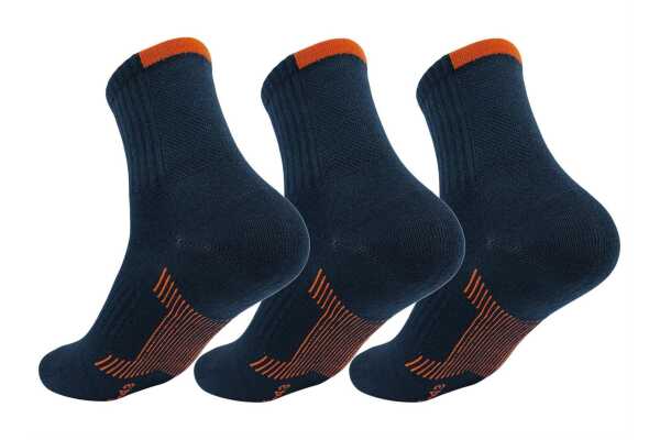 3 Paar Herren Sport Sneaker Socken Quarter Socks Kurzsocken Halbsocken Dunkelblau/43-46