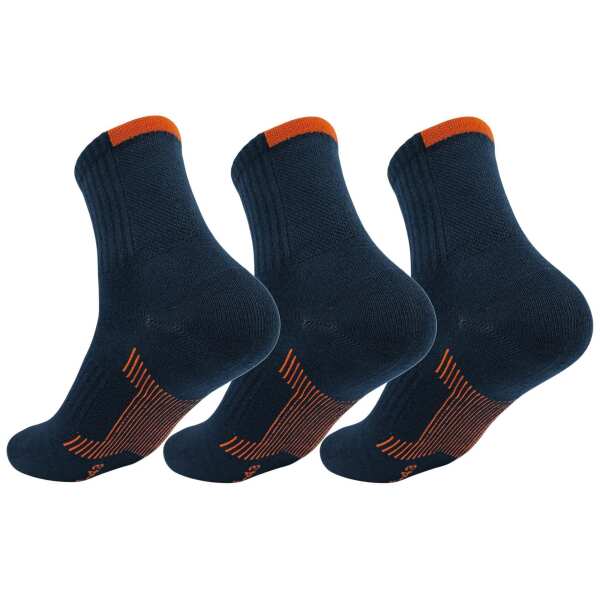 3 Paar Herren Sport Sneaker Socken Quarter Socks Kurzsocken Halbsocken Dunkelblau/43-46